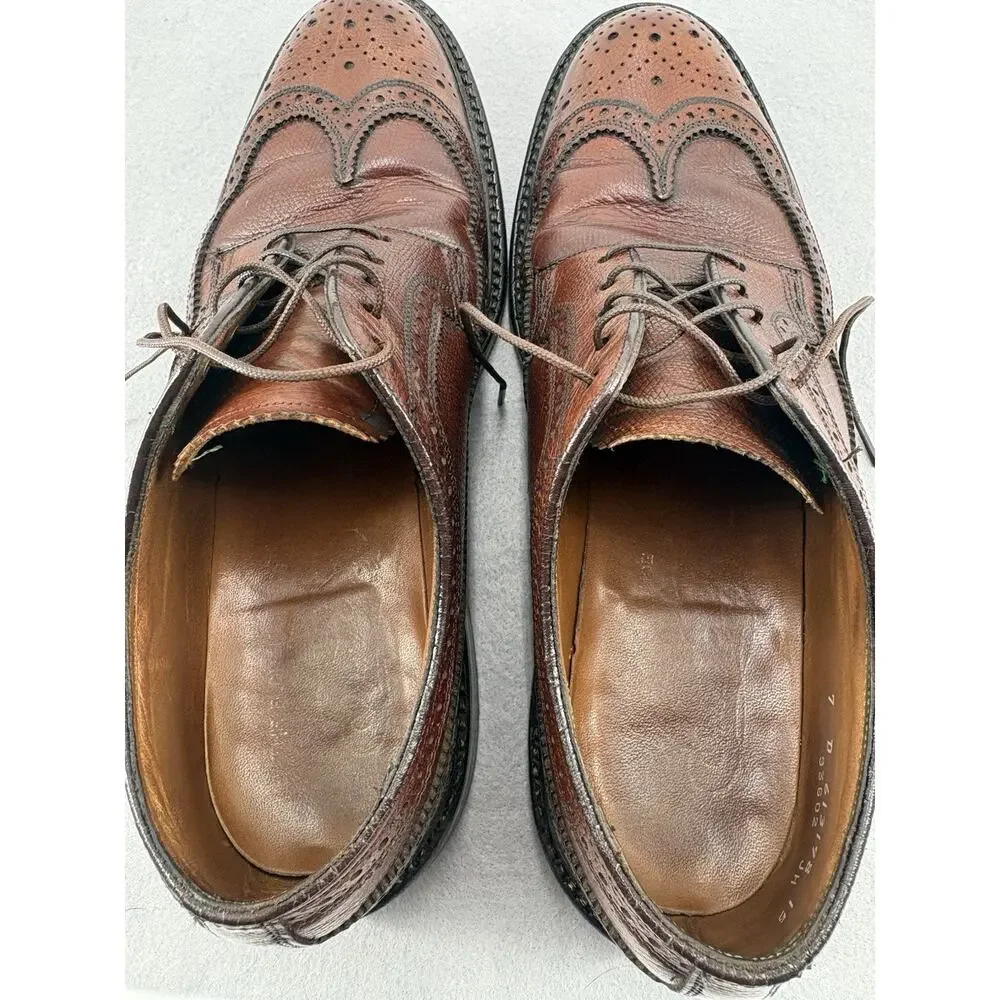 Florsheim Imperial Shoes Mens 7 D Brown Kenmoor Longwing Leather 93602 Vintage